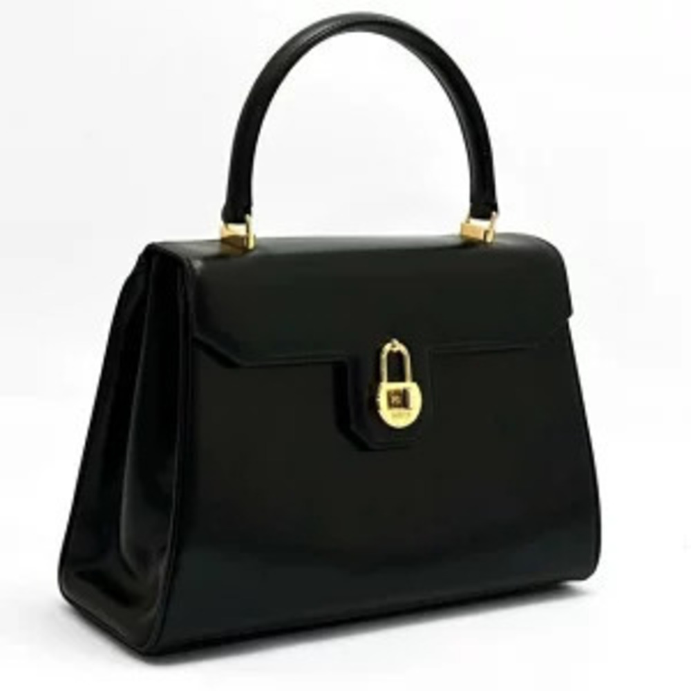 Gucci Turnlock Handbag Black Leather